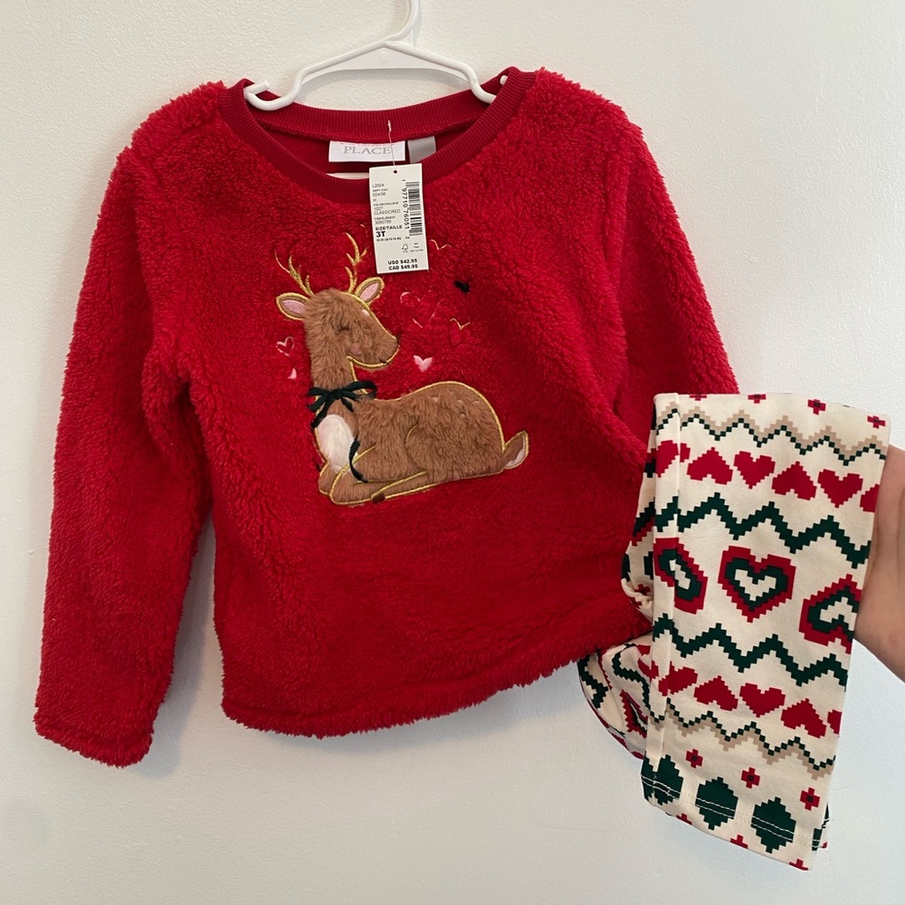The Children's Place Holiday sweater and leggings Set